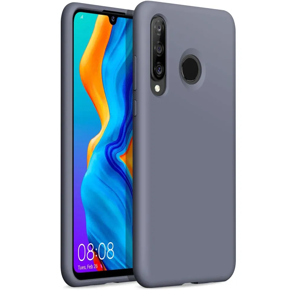 YATWIN P30 Lite Silikonhülle Huawei Grau Mikrofaser