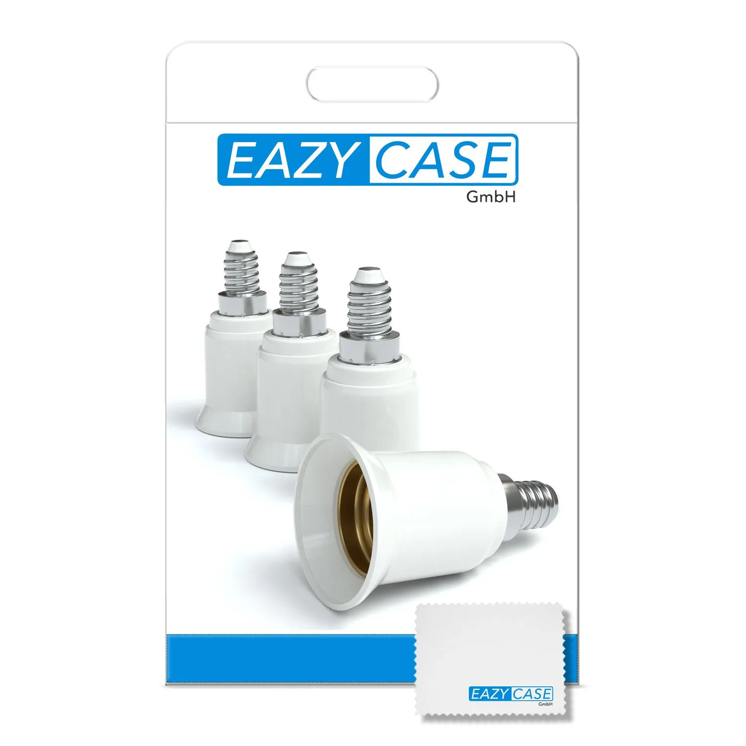 EAZY CASE E14 auf E27 Lampenadapter 12 Stück Weiß Hitzefest