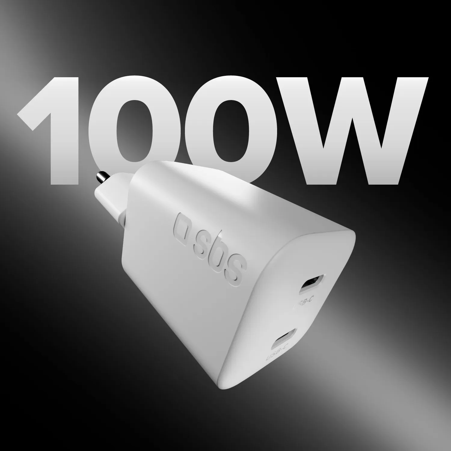 SBS 100W GaN Wandladegerät 2x USB-C + Kabel 1,5 m