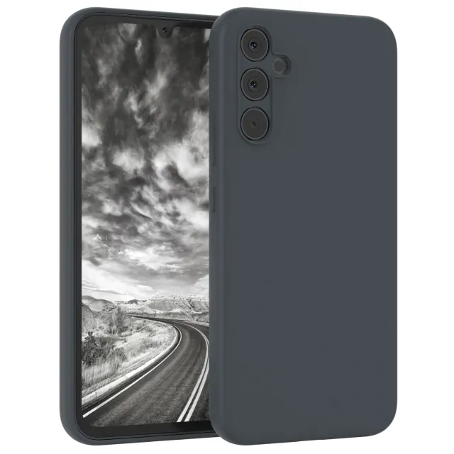 EAZY CASE Galaxy A34 Silikonhülle Dunkelgrau Kameraschutz