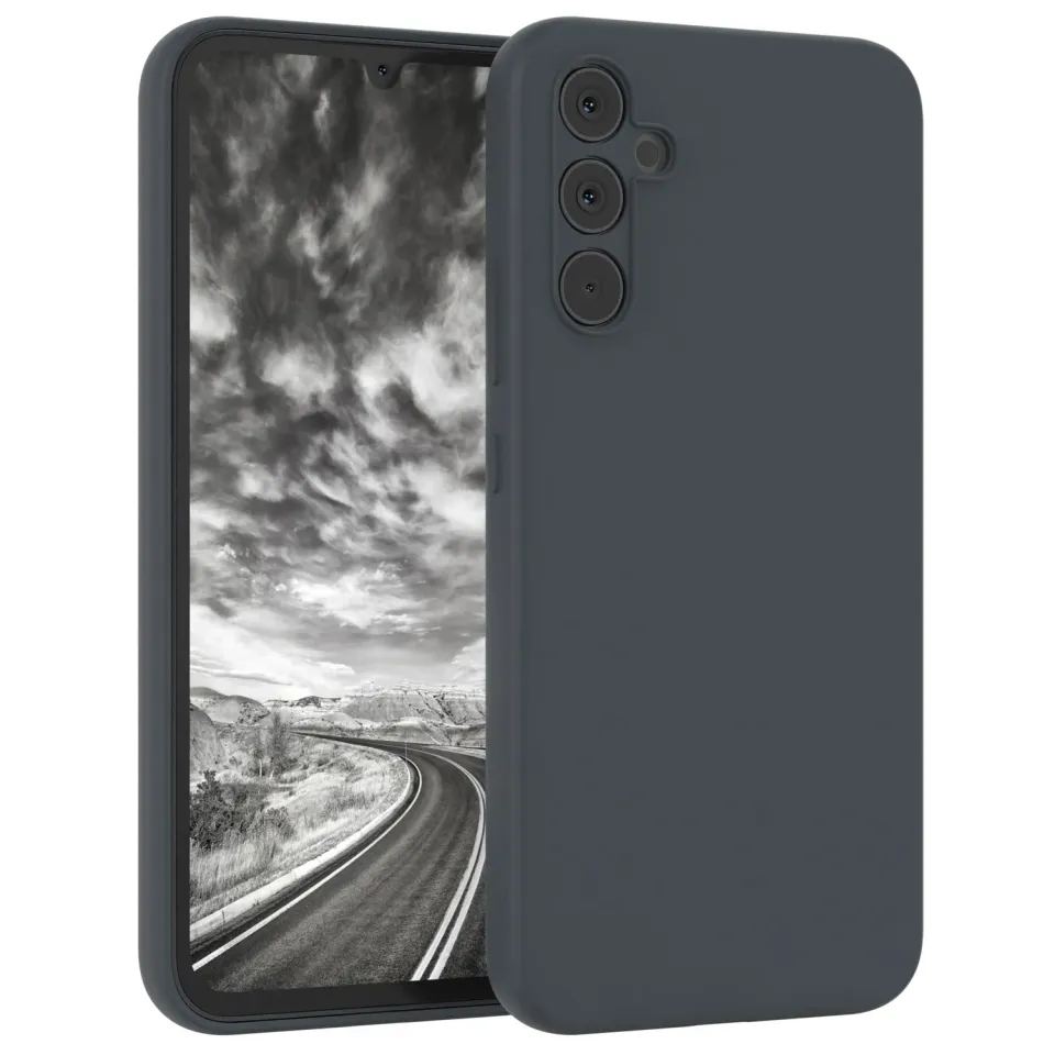 EAZY CASE Galaxy A34 Silikonhülle Dunkelgrau Kameraschutz