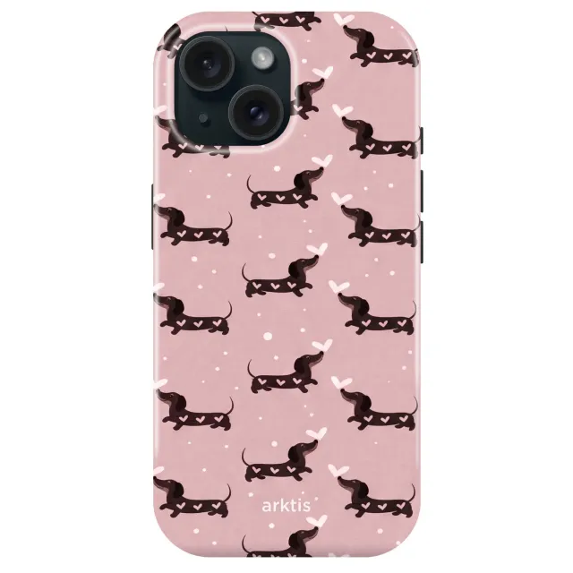arktis Dackel Love iPhone 15 Hülle MagSafe mit Print