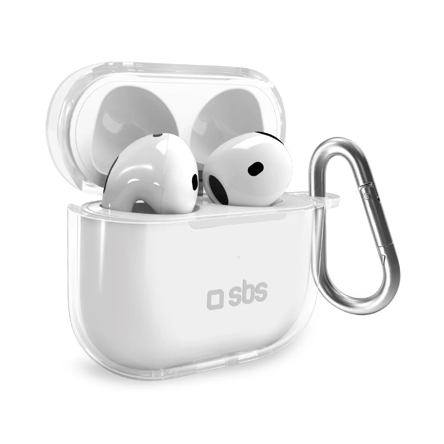 SBS TPU Hülle Apple AirPods 4 mit Karabiner Clip