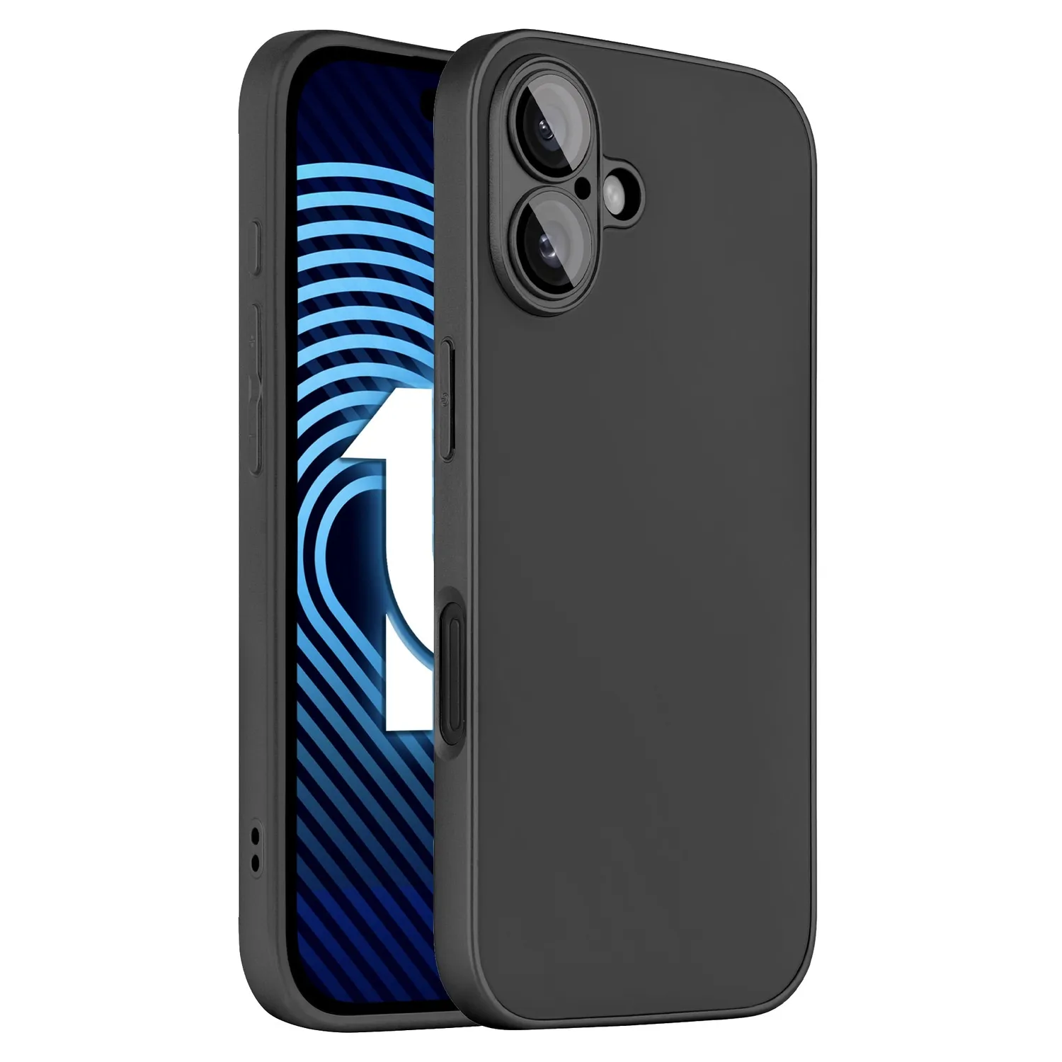 arktis Tech Case iPhone 16 Plus Hülle Blau Glas
