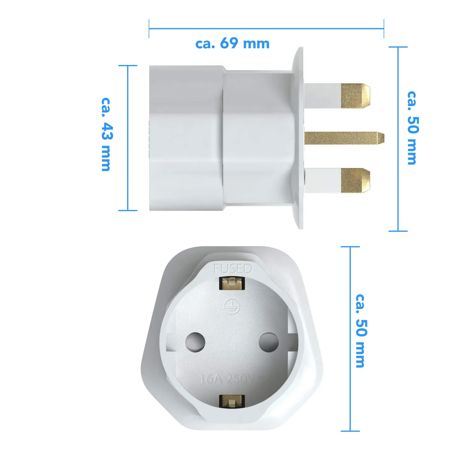 EAZY CASE UK Reiseadapter 2er Set weiß für England