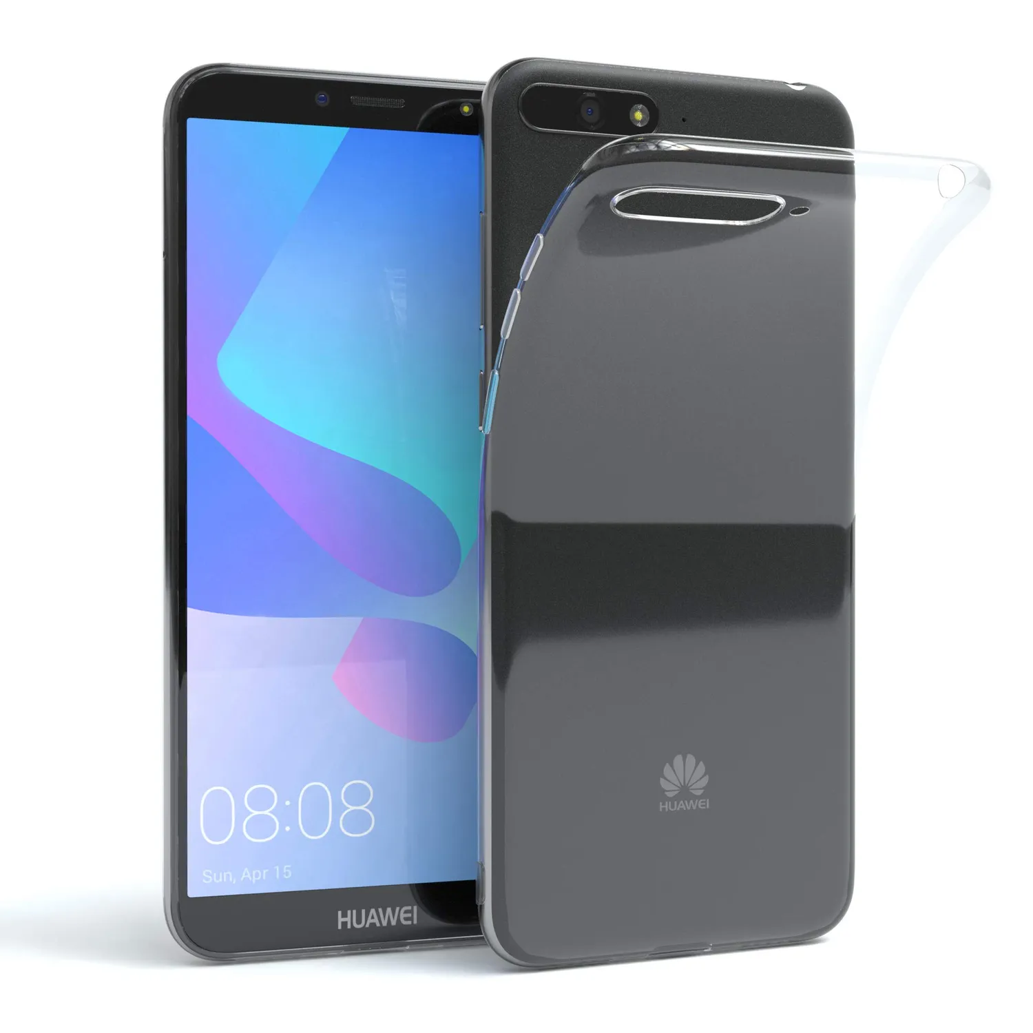 EAZY CASE Book Huawei Y6 2018 Klapphülle Schwarz Kartenfach