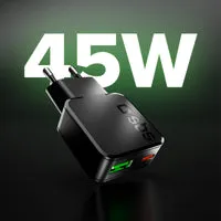 SBS 45W USB-C Wandladegerät Dual-Port PD schwarz flach