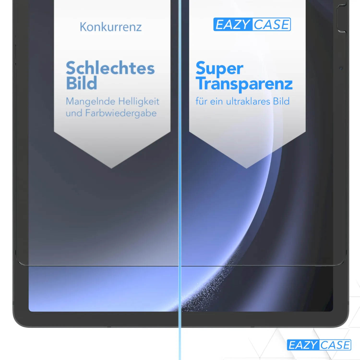 EAZY CASE Galaxy Tab S9 FE Plus Panzerglas 9H Transparent
