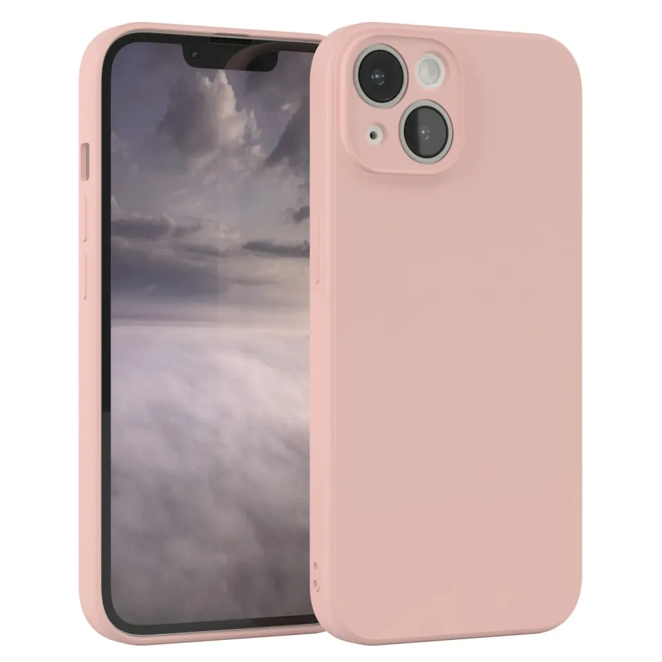 EAZY CASE iPhone 14 Silikonhülle Alt Rosa matt Kameraschutz
