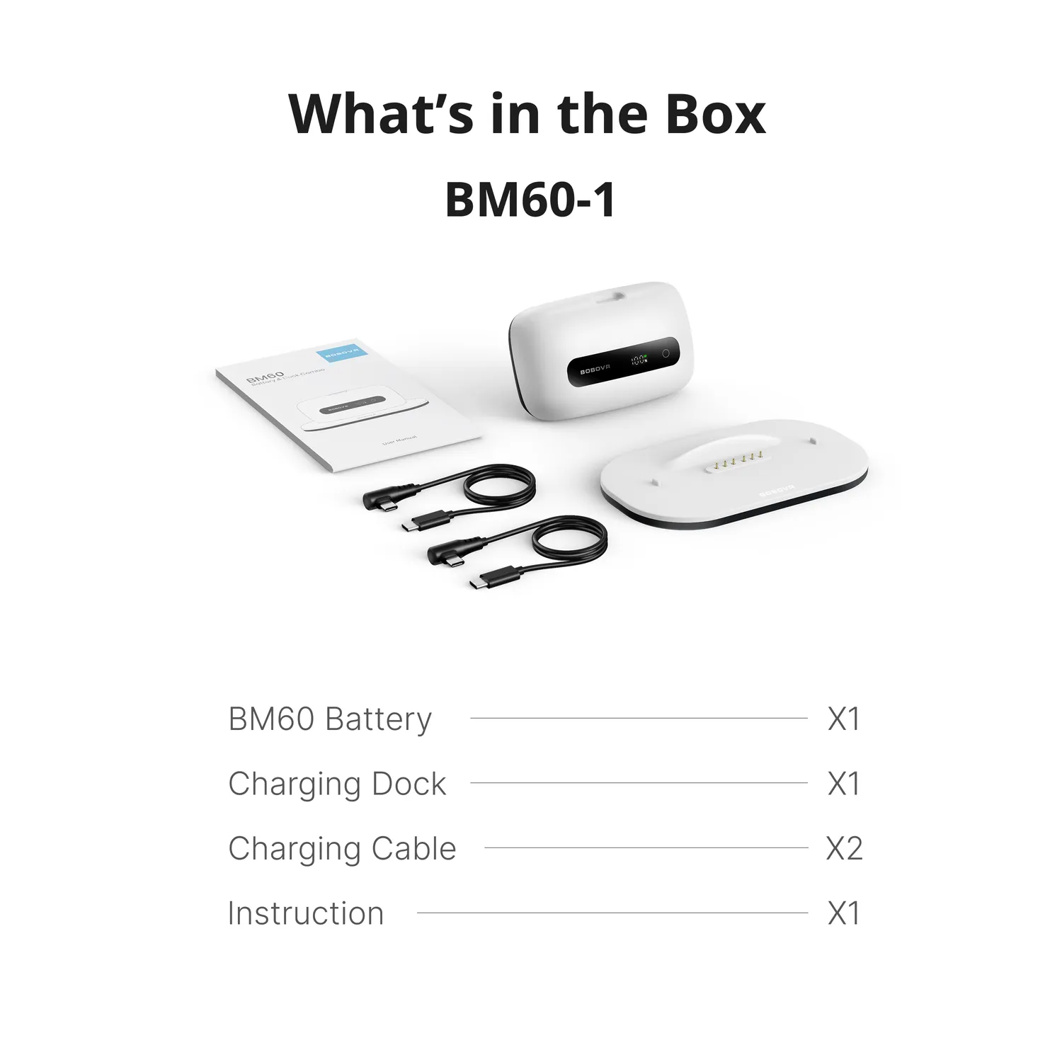 BOBOVR BM60-2 Akku Set 2x 6500mAh mit Ladedock