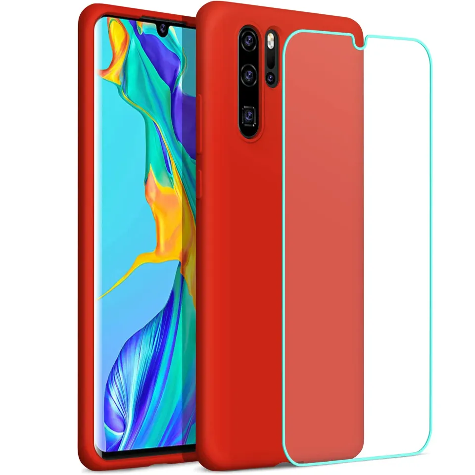 YATWIN Huawei P30 Pro Silikon Hülle Rot ultradünn