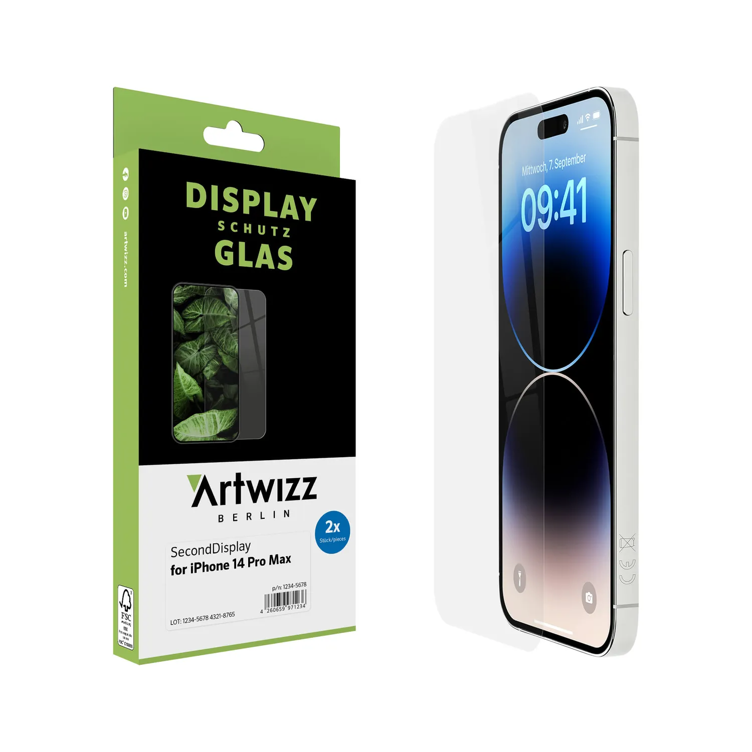 Artwizz SecondDisplay iPhone 14 Pro Max Panzerglas 2er Pack