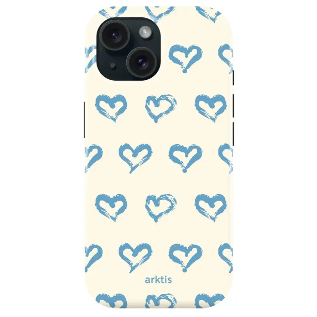 arktis iPhone 15 Hülle Blue Hearts MagSafe
