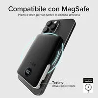 SBS Powerbank 5000mAh wireless MagSafe Ständer LCD