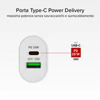 SBS 20W Wandladegerät USB-C USB-A Dual PD