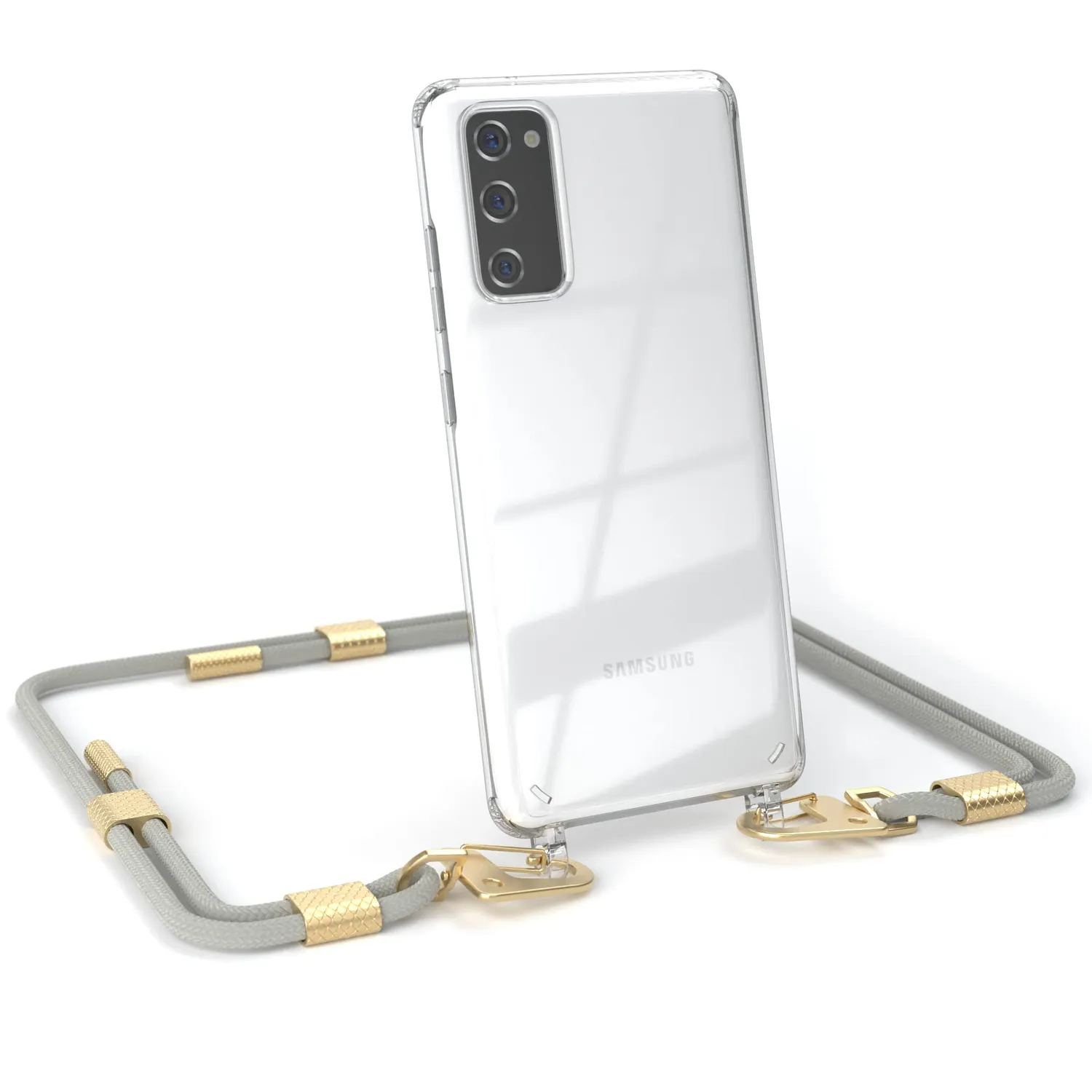 EAZY CASE Galaxy S20 FE Handykette Beere Clips Gold Clear