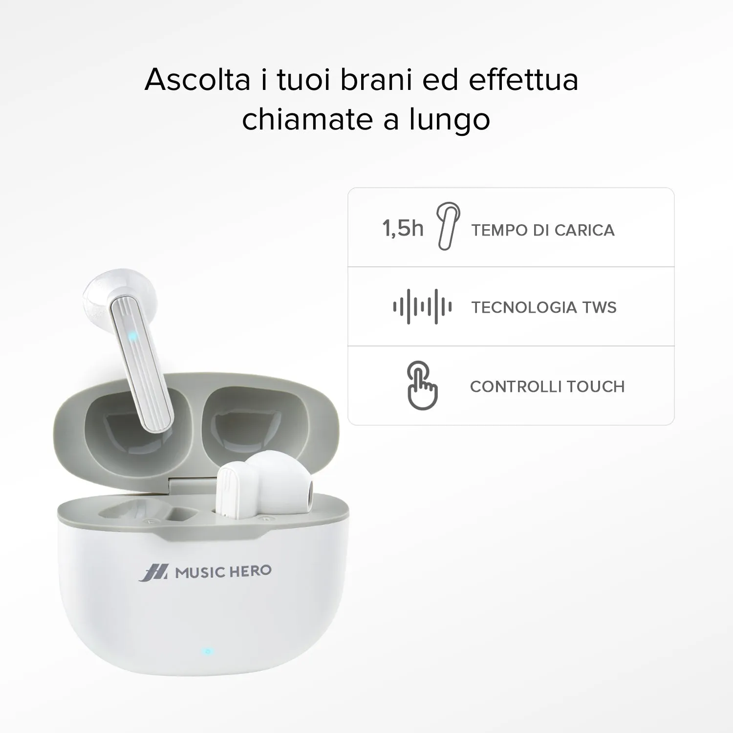 SBS Twin Flow True Wireless Kopfhörer Weiß Touch