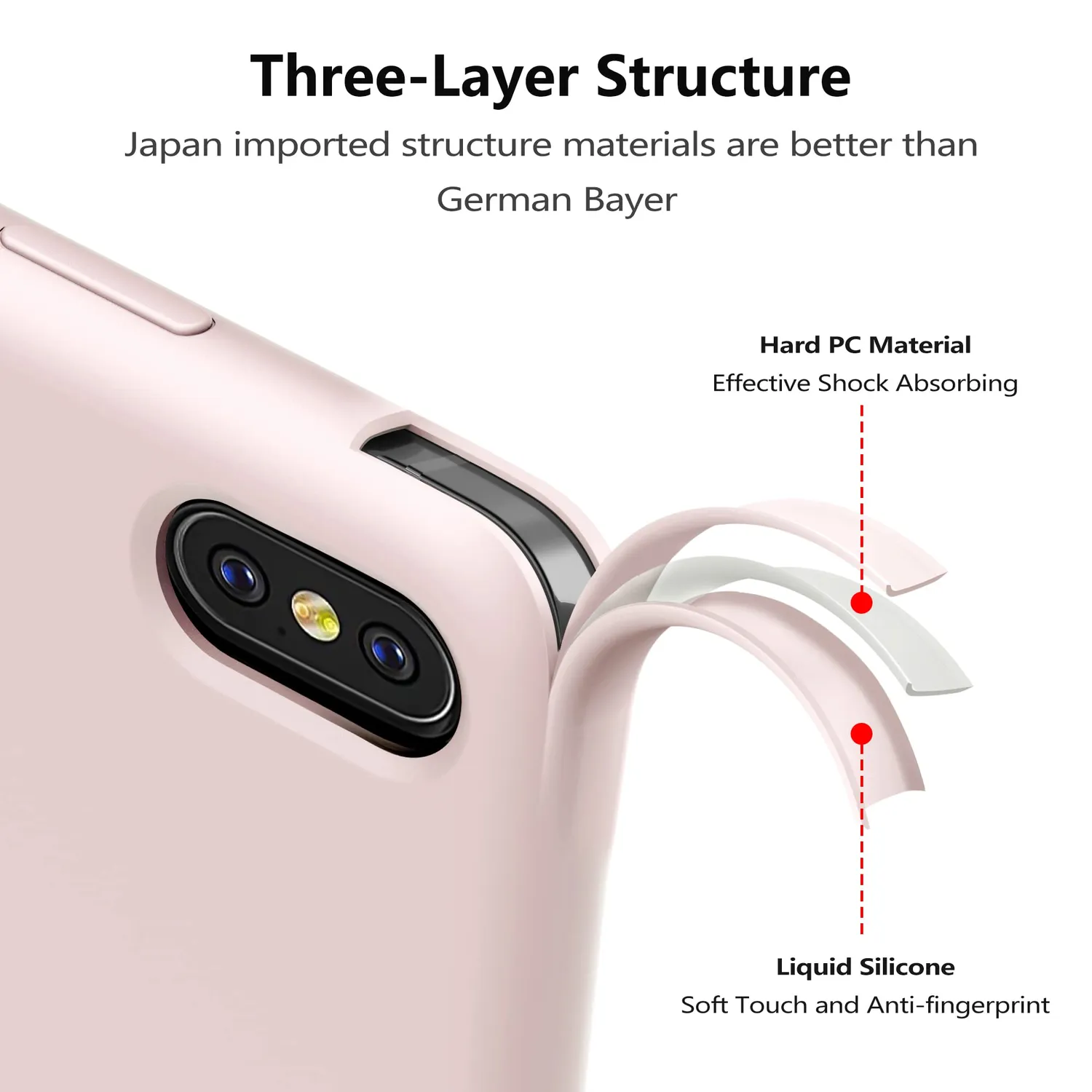 YATWIN iPhone XS Max Silikonhülle Rosa weich