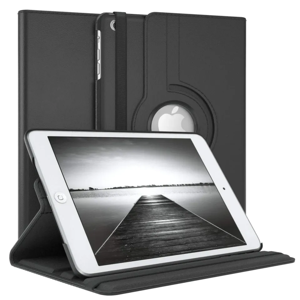 EAZY CASE iPad Mini 1/2/3 Tablethülle Schwarz 360° Kunstleder
