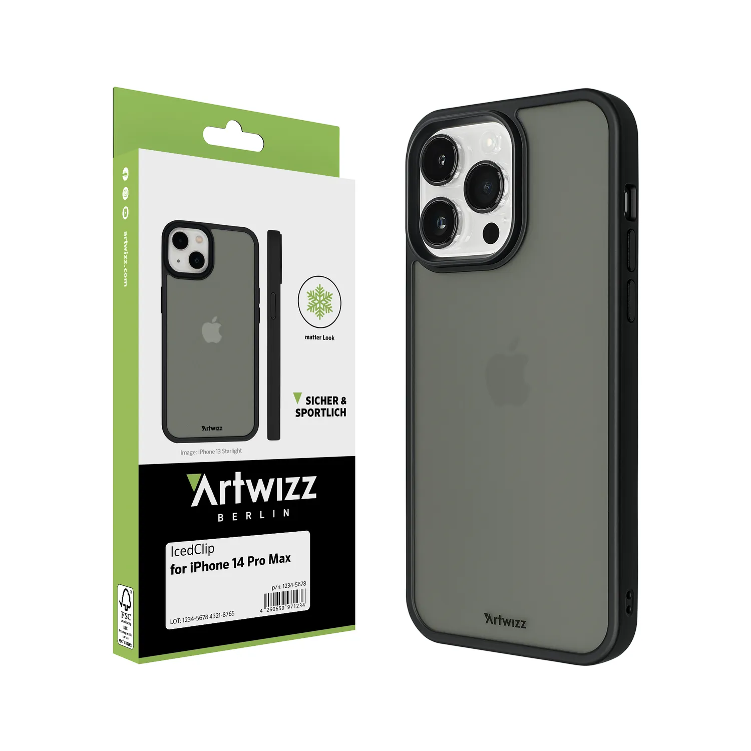 Artwizz IcedClip iPhone 14 Pro Max Hülle matt translucent