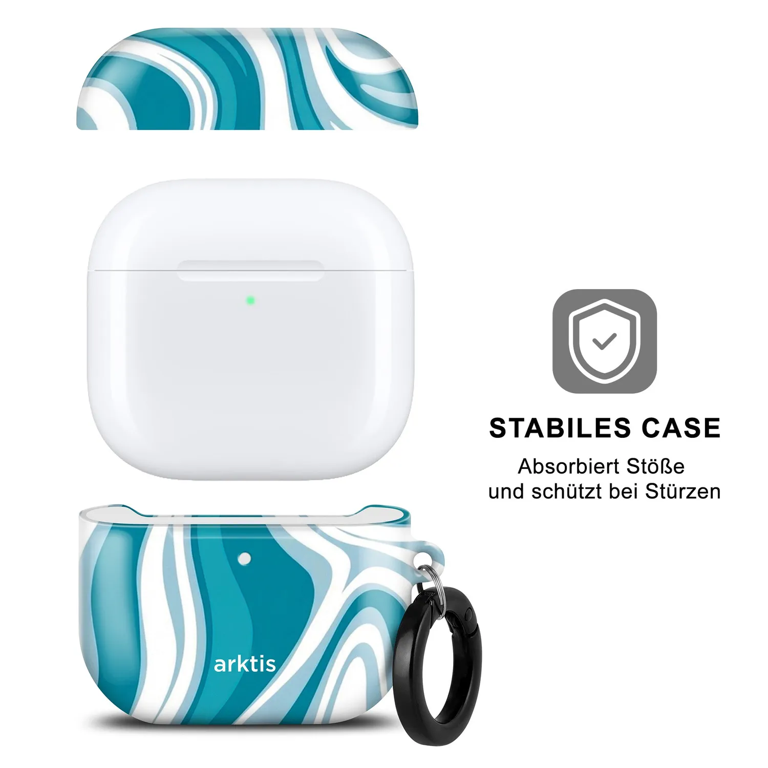 arktis AirPods 4 Blue Lagoon Hülle Case mit Print