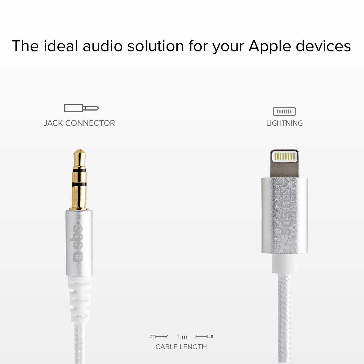 SBS Lightning Adapter 3,5 mm Klinke 1 m Kopfhörer
