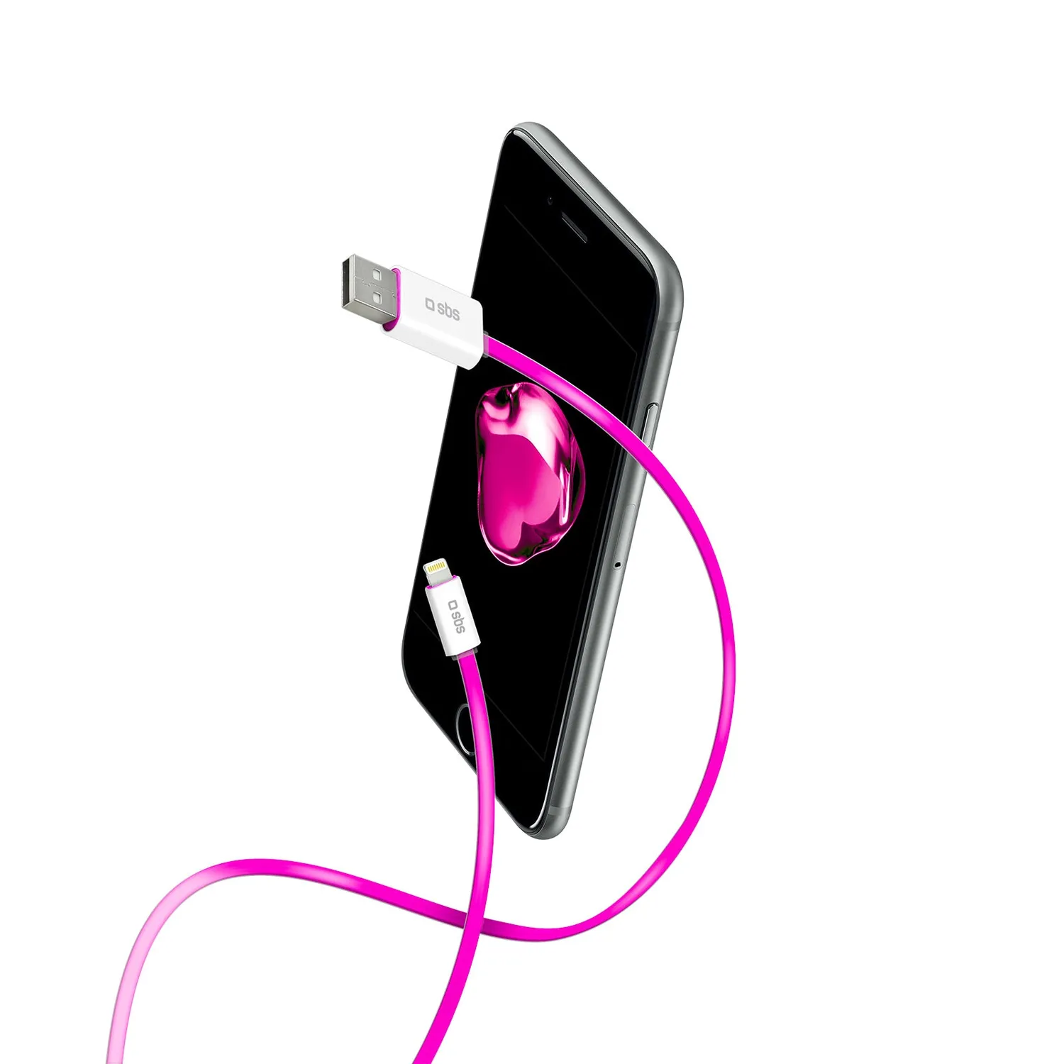 SBS Lightning Ladekabel flach 150 cm iPhone
