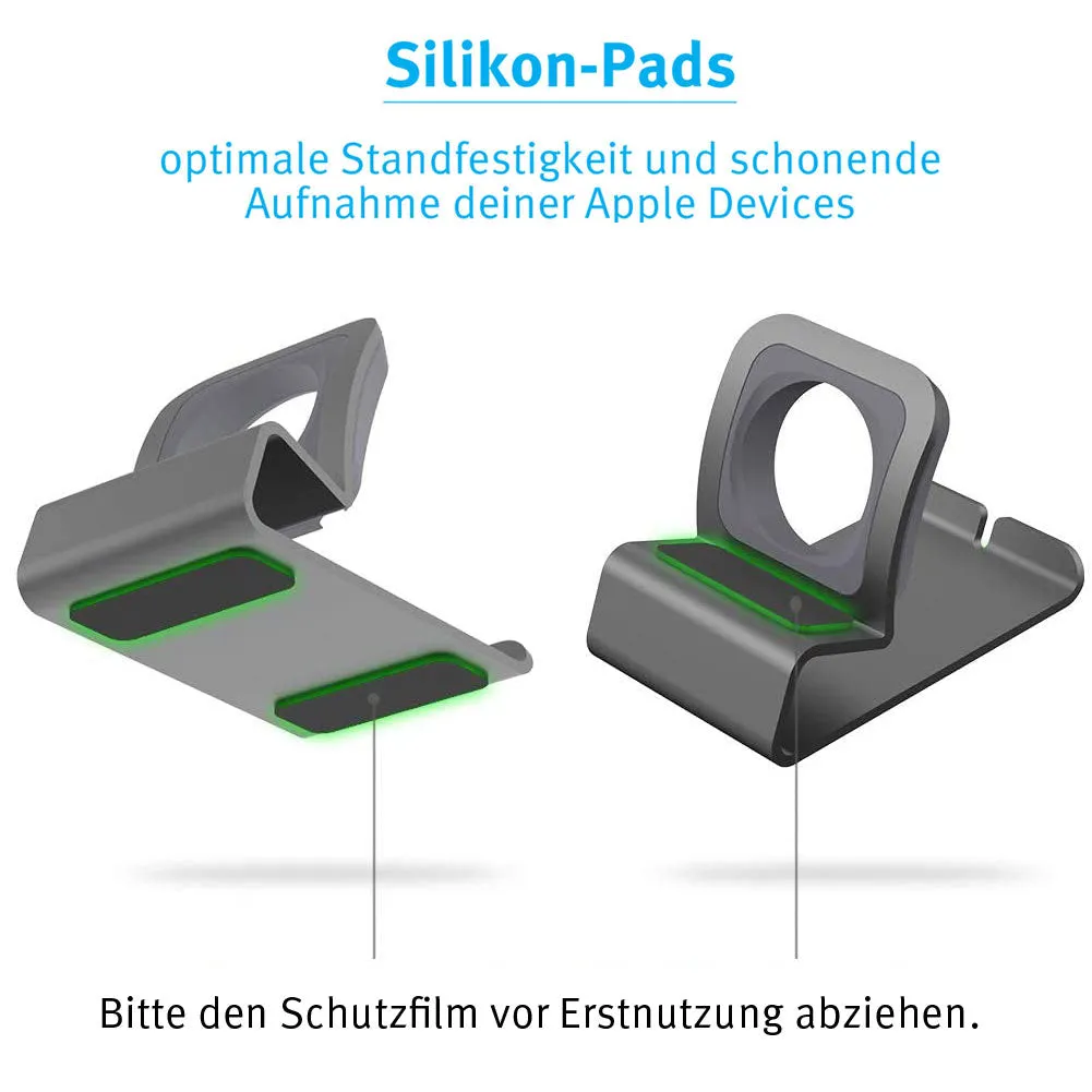 arktisband Apple Watch Ladestation Aluminium Space Grau