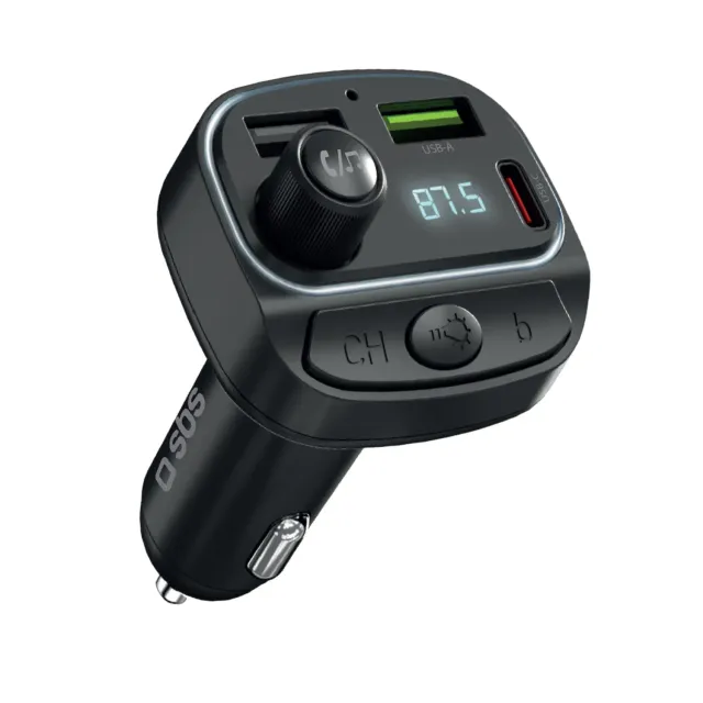 SBS 20W Auto Ladegerät FM Transmitter USB-C 2x USB-A