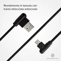 SBS Micro-USB Ladekabel 90° 1m mit Datenfunktion