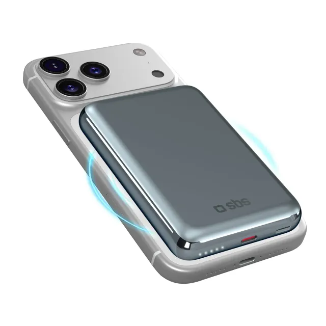 SBS Mag Alu Powerbank 10000mAh Qi2.2 25W magnetisch
