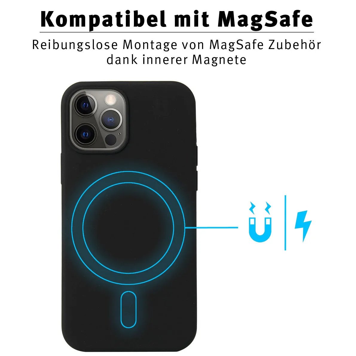 arktis Silikon iPhone 13 Pro Hülle MagSafe schwarz