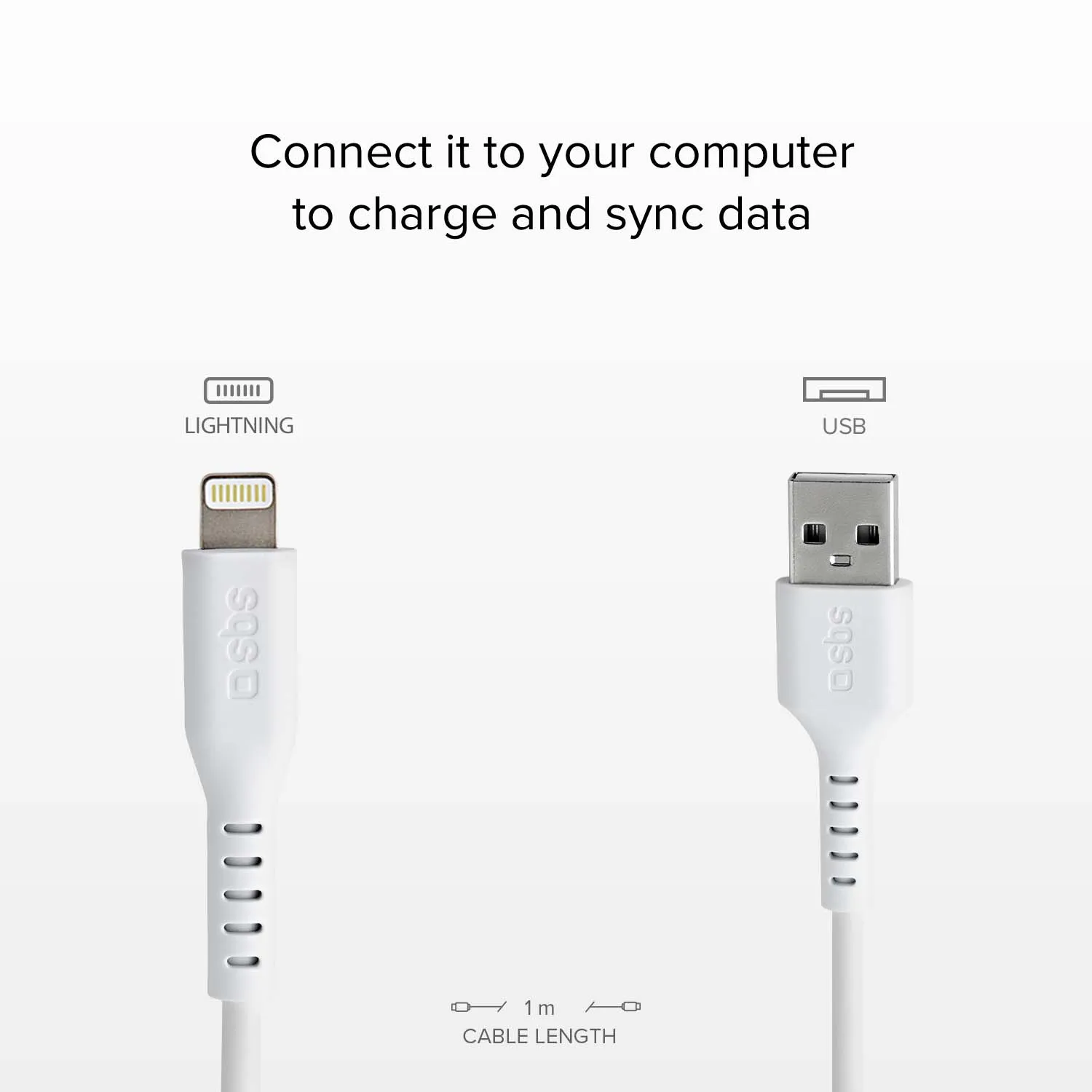 SBS USB Lightning Kabel 1m MFi