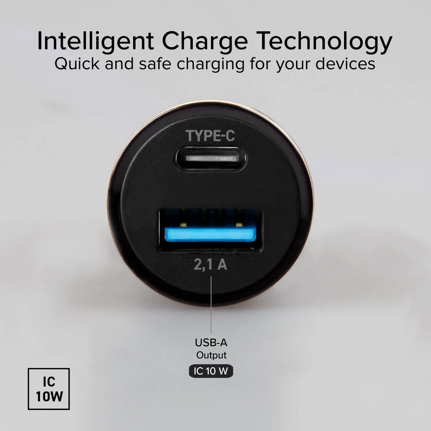 SBS Auto Ladegerät Type-C USB 2.1A Dual 12V