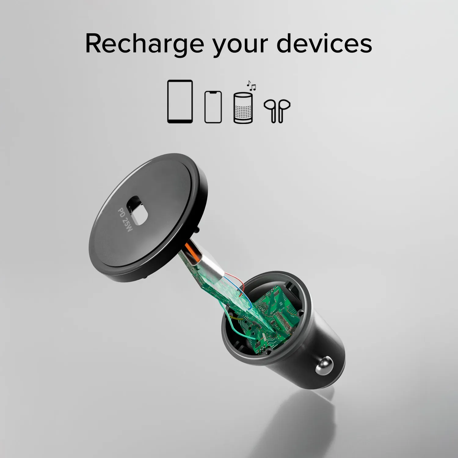 SBS 25W Auto Ladegerät USB-C PD mit Kabel 1m