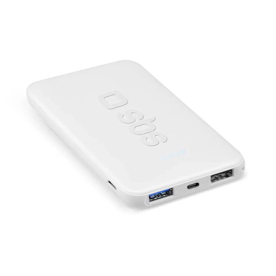 SBS Pocket Powerbank 5000mAh weiß kompakt