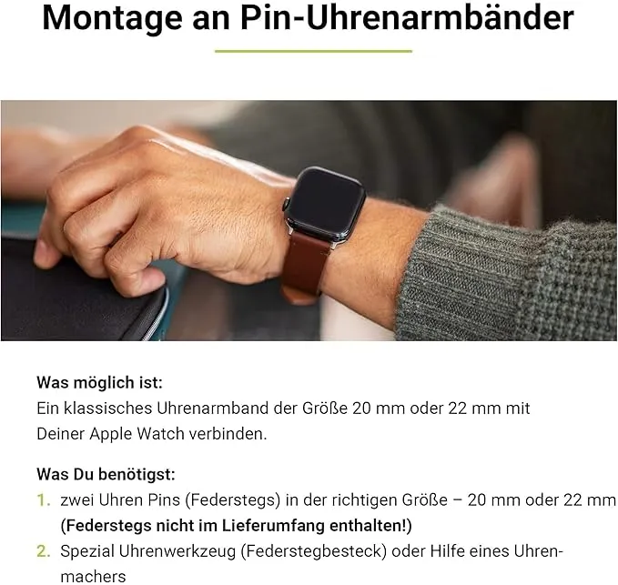 Artwizz Apple Watch Adapter Edelstahl 20mm 22mm
