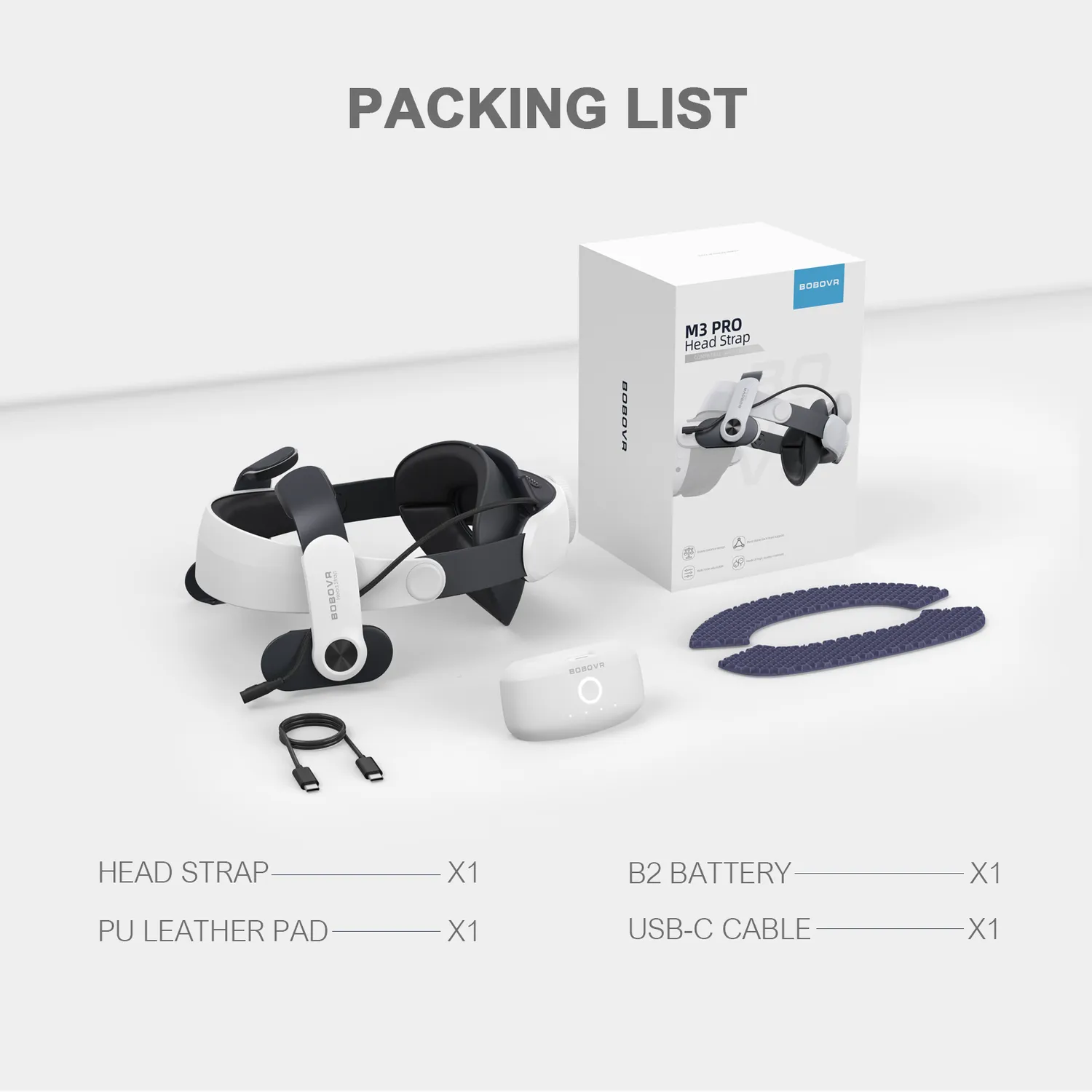 BOBOVR M3 Pro Akku-Strap für Quest 3/3S 5200mAh