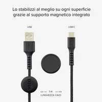 SBS USB auf USB-C Kabel mit Magnet-Halterung Gewebe
