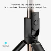 SBS Selfie-Stick mit LED-Licht Stativ 67cm schwarz