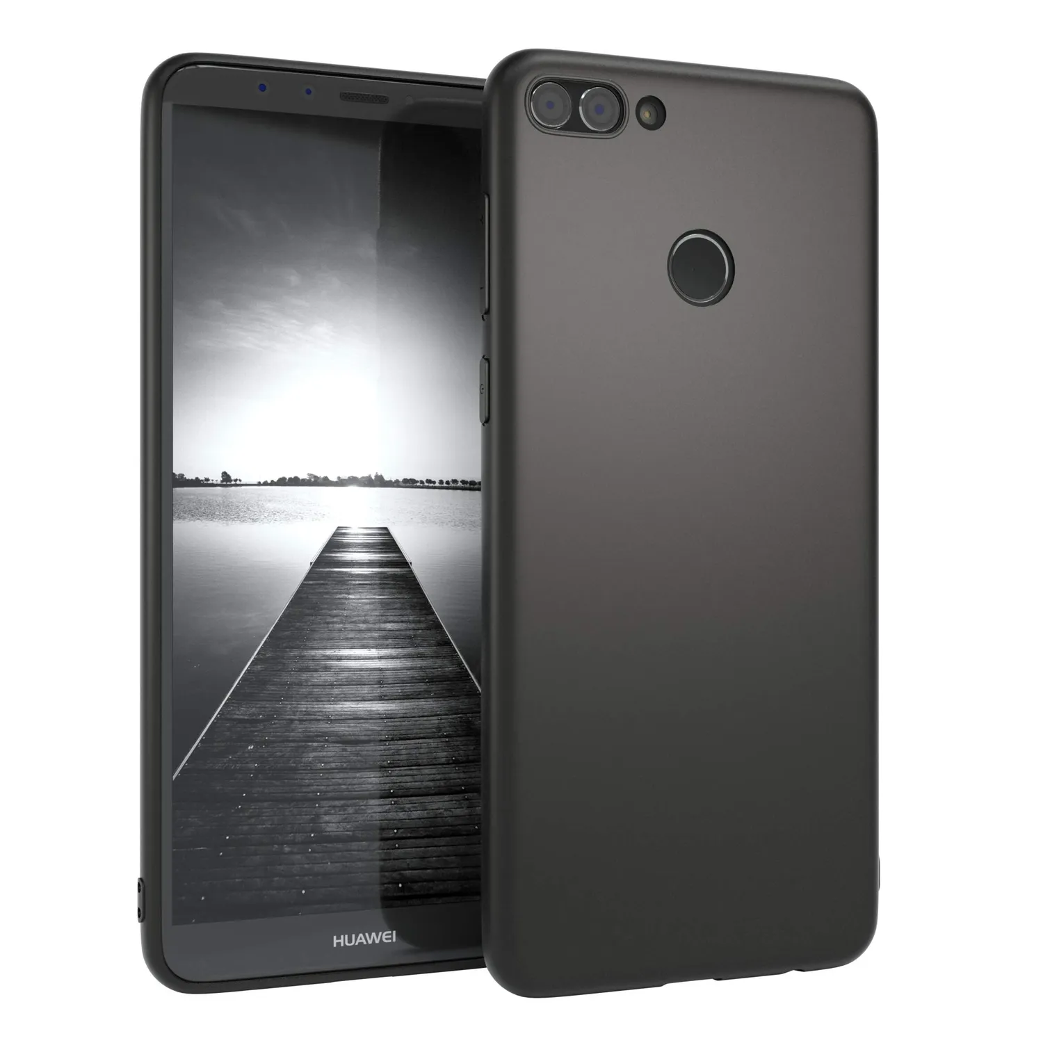 EAZY CASE Huawei Y9 2018 Klapphülle schwarz mit Kartenfach
