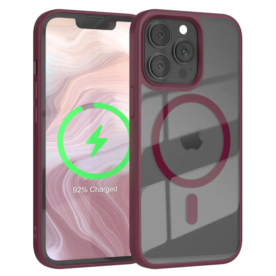 EAZY CASE Crystal iPhone 13 Pro Hülle Transparent Beere