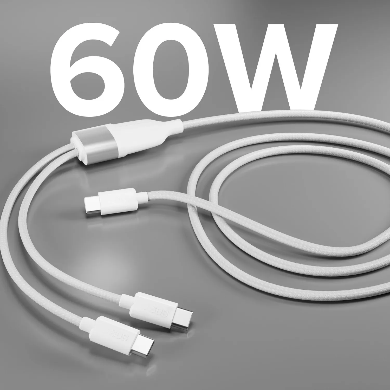 SBS USB-C Splitter Y-Kabel 60W PD 1,5 m Gewebe
