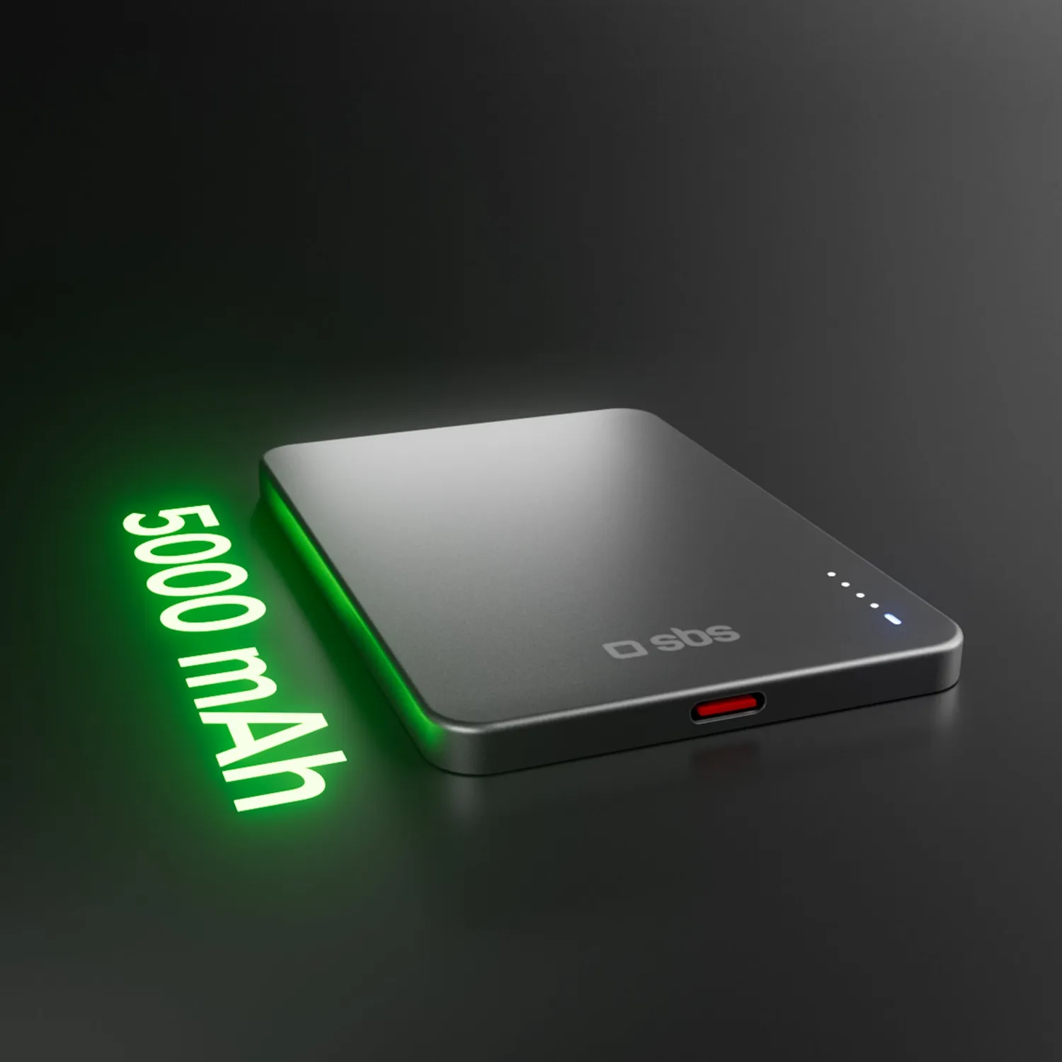 SBS Extra-Slim 5000mAh Powerbank magnetisch 15W
