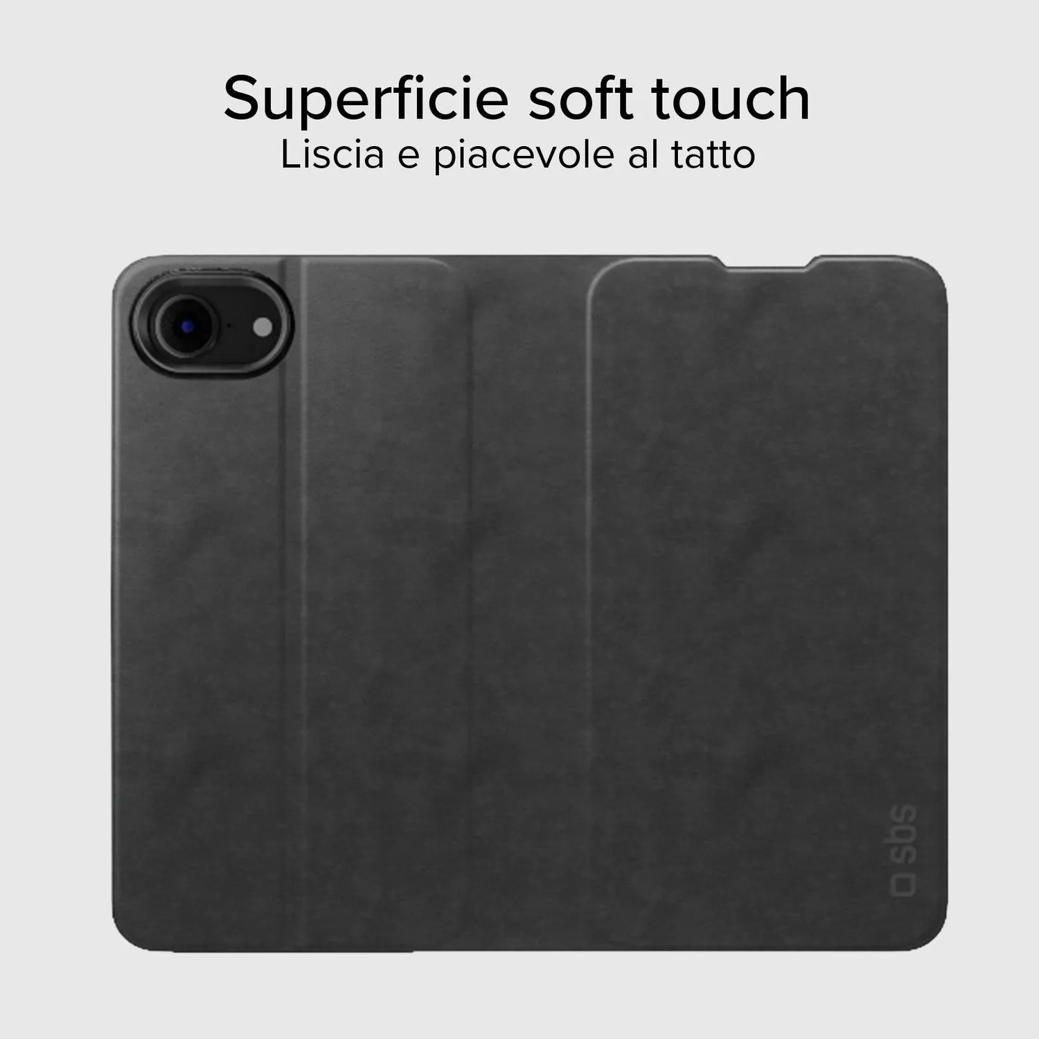 SBS Wallet Smooth Klapphülle iPhone 16e schwarz