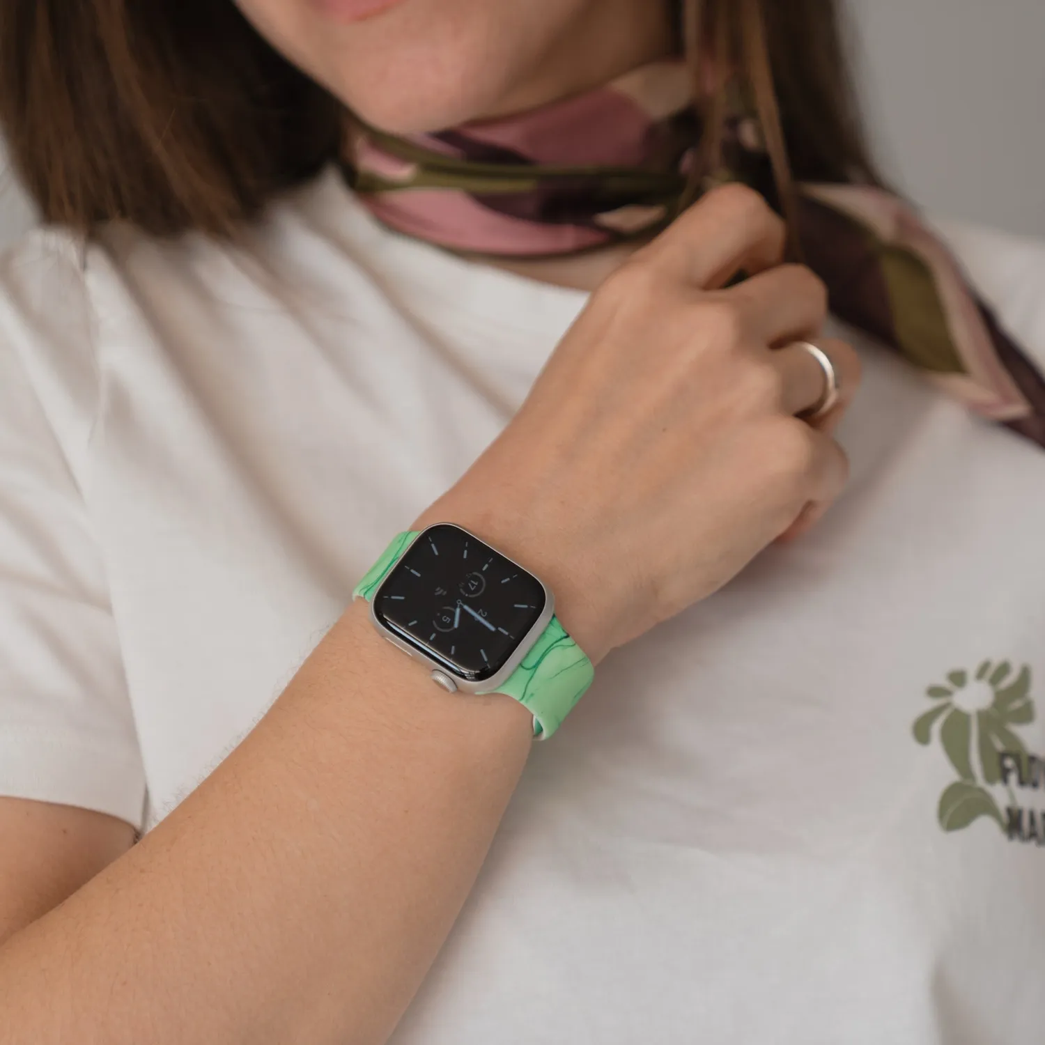 arktisband Green Marble Apple Watch Armband 46/45/44mm Mint