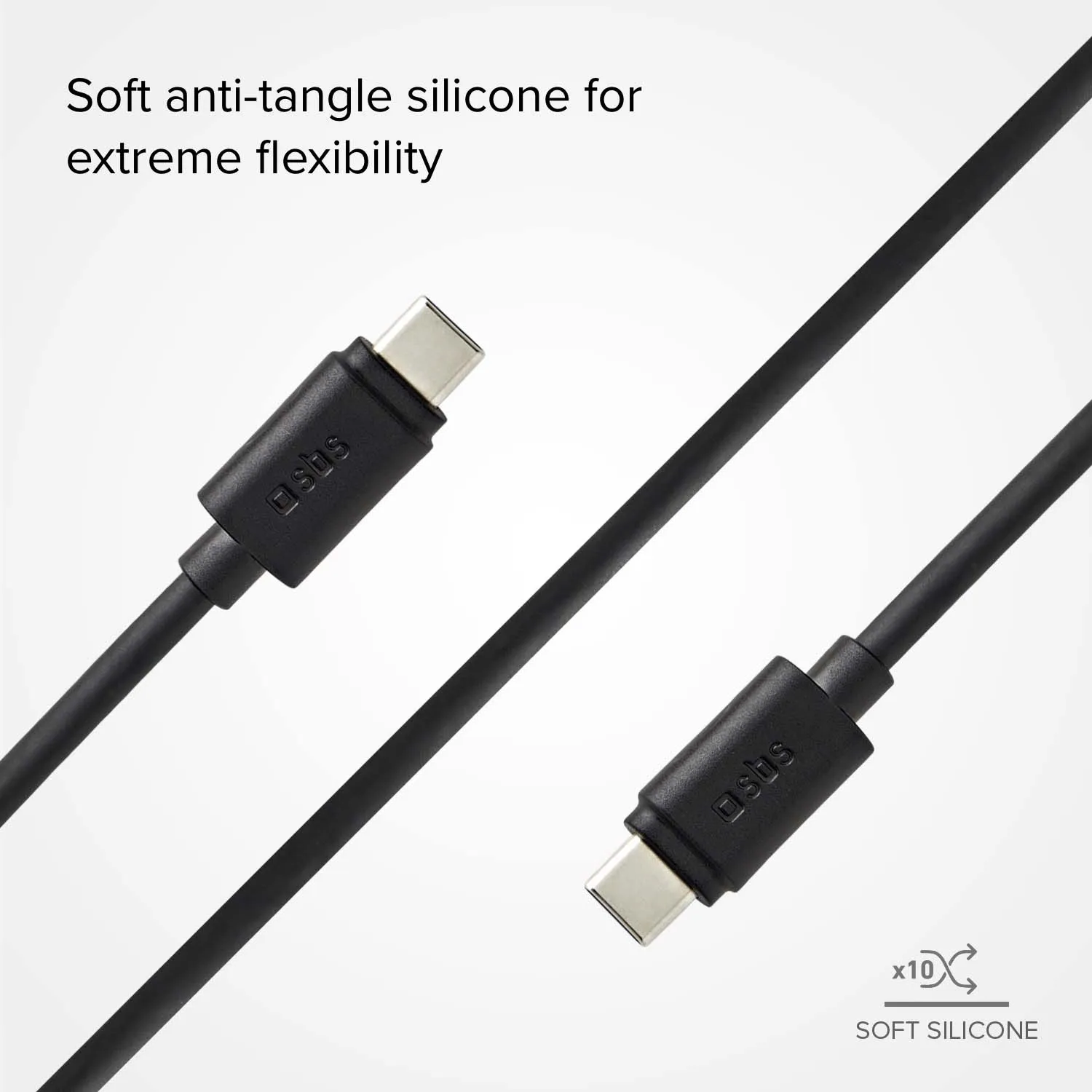 SBS Go Power USB-C Kabel 1,5m 60W schwarz PD-schnellladend