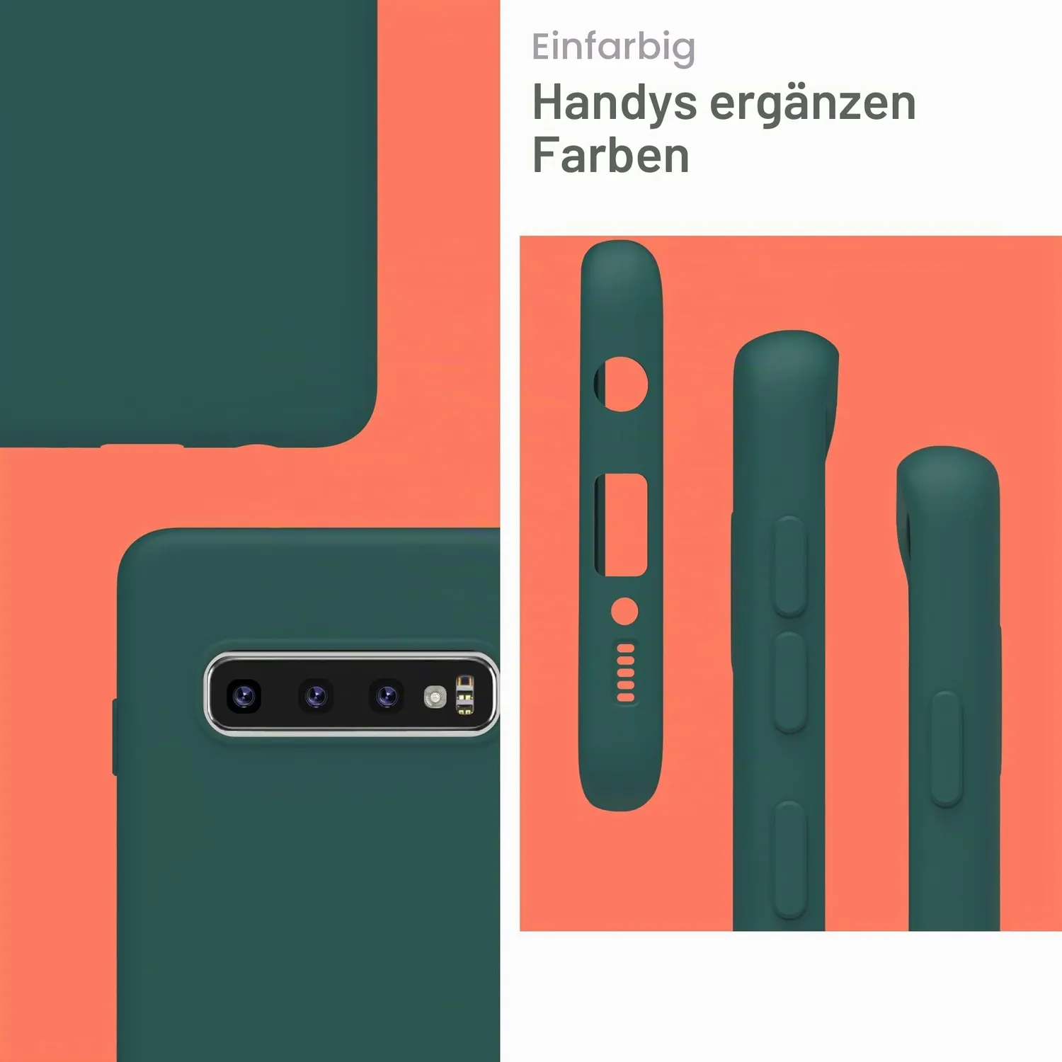 YATWIN Silikon Handyhülle Samsung S10 Plus grün matt