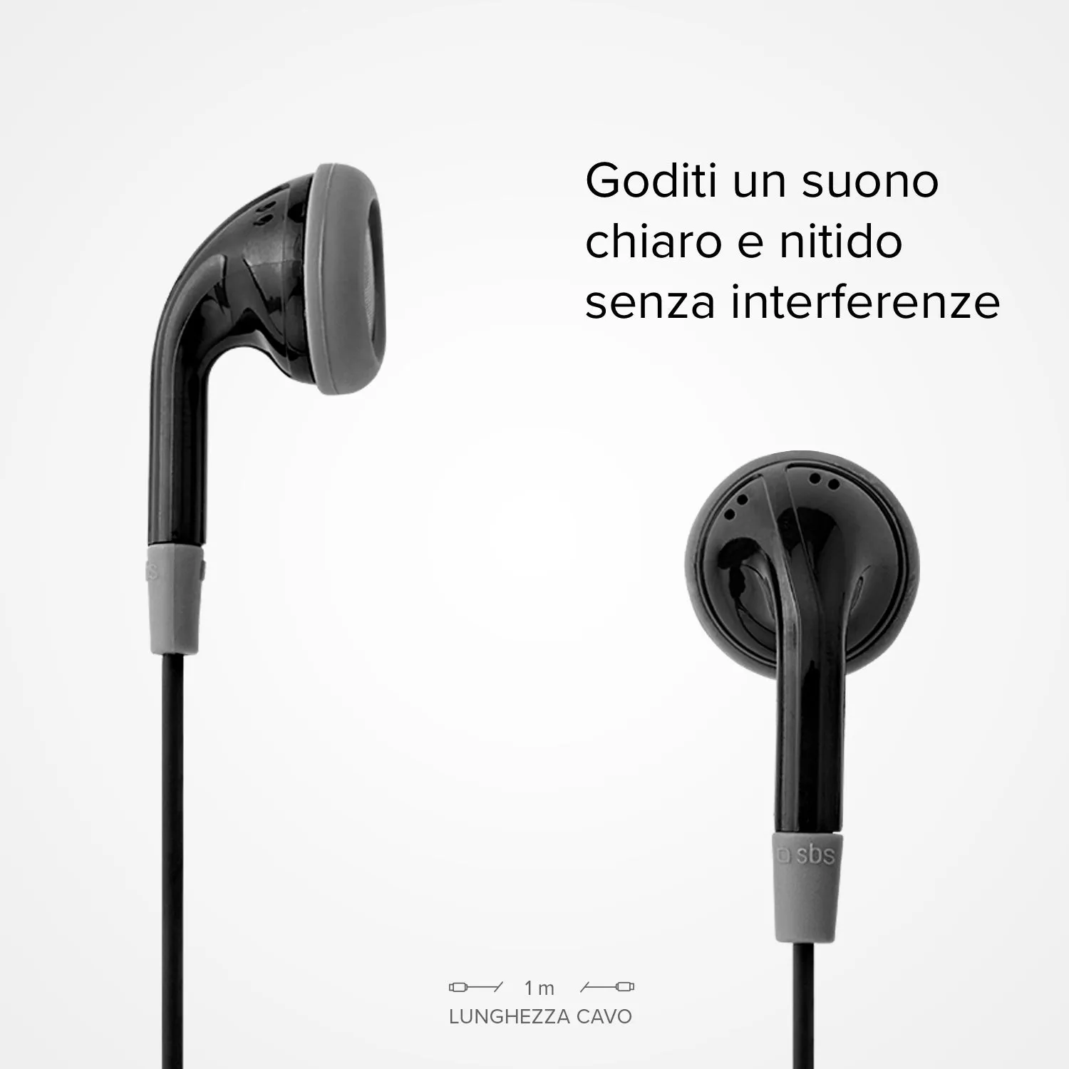 SBS Duo Stereo Kopfhörer Kabel 3,5 mm mit Mikrofon