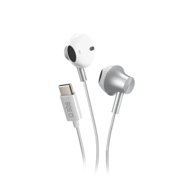 SBS USB-C Kopfhörer Semi In-Ear Metall mit Mikro 120 cm